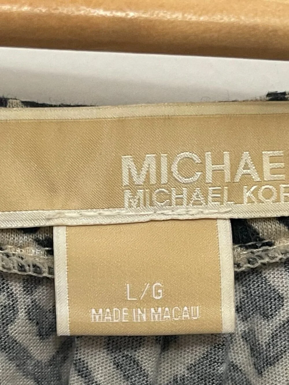MICHAEL Michael Kors Chain Link Print Square Neck Blouse, Size L
